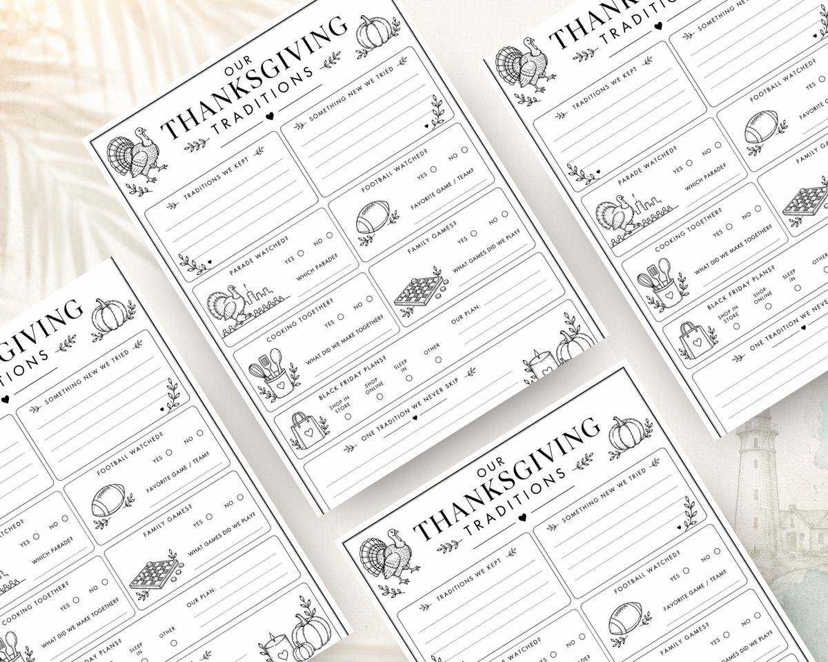 Our Thanksgiving Memories | 5-Year Printable Memory Journal PDF