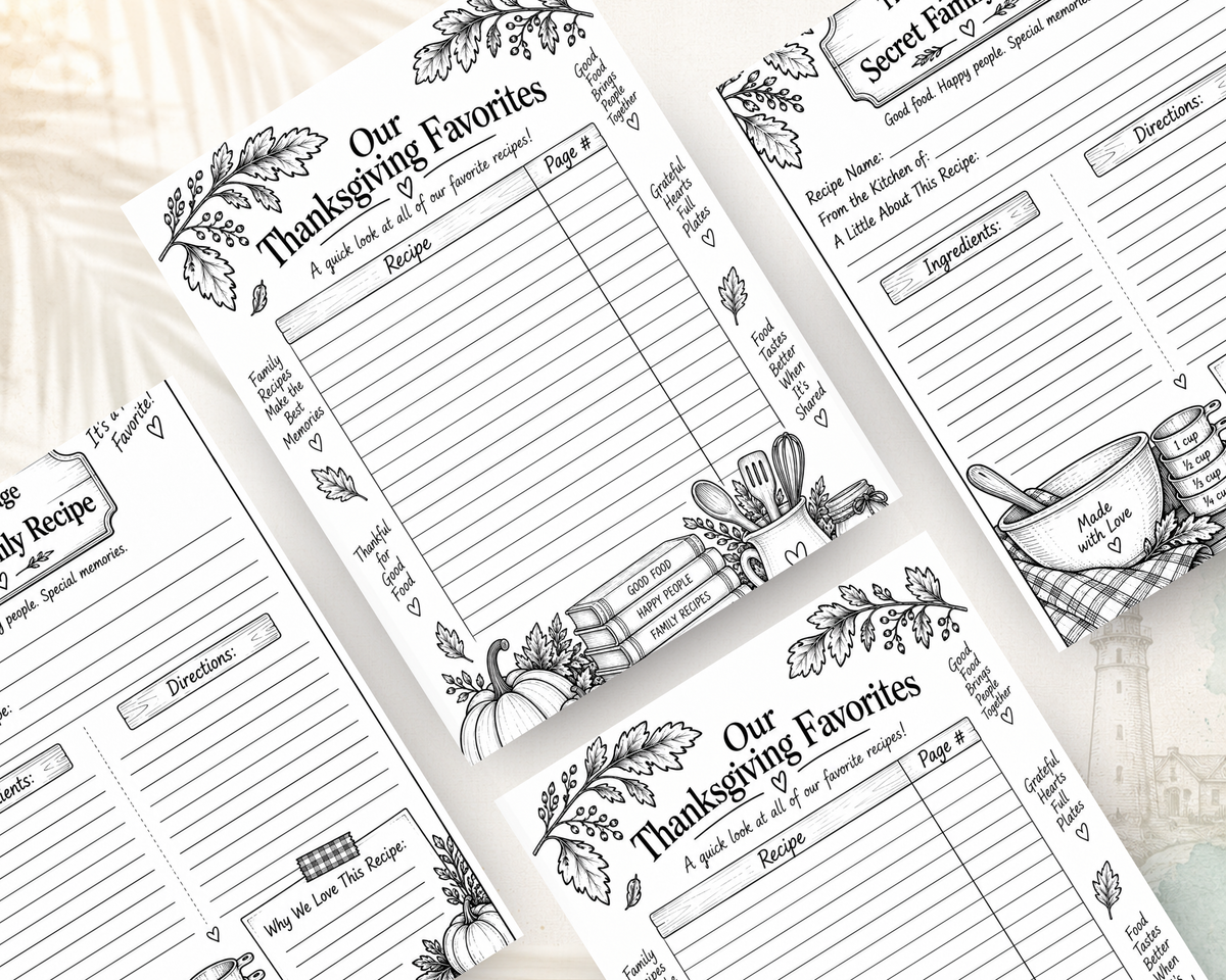 Thanksgiving Recipe Book | Family Recipe Keeper