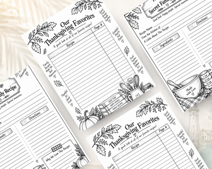 Thanksgiving Recipe Book | Family Recipe Keeper