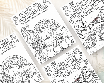 Turkey Feathers & Thankful Hearts | Thanksgiving Kids Activity Book